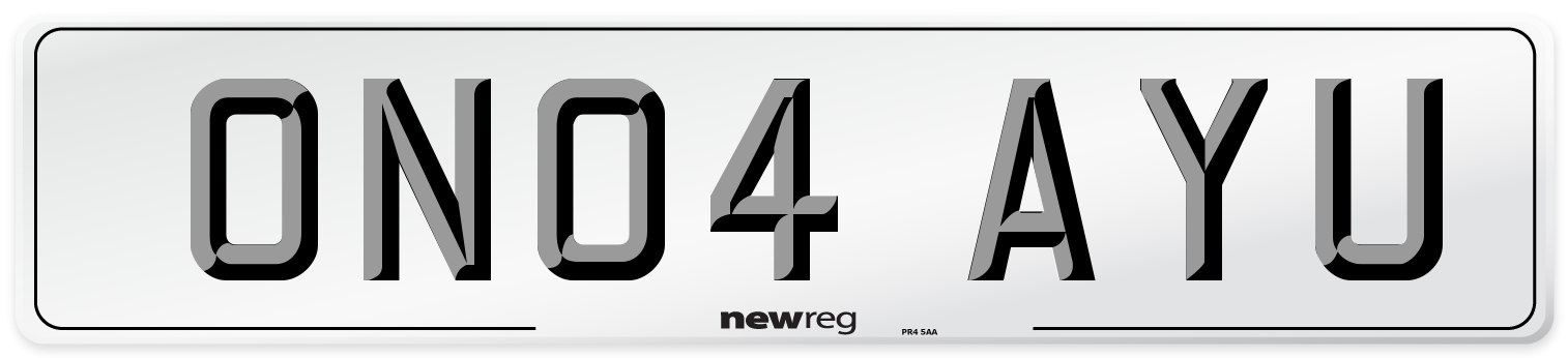 ON04 AYU Number Plate from New Reg